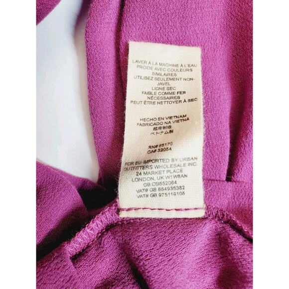 Free People Womens Medium Top Little Bit of Love Ruffle Raspberry Pink Lace - Picture 7 of 12